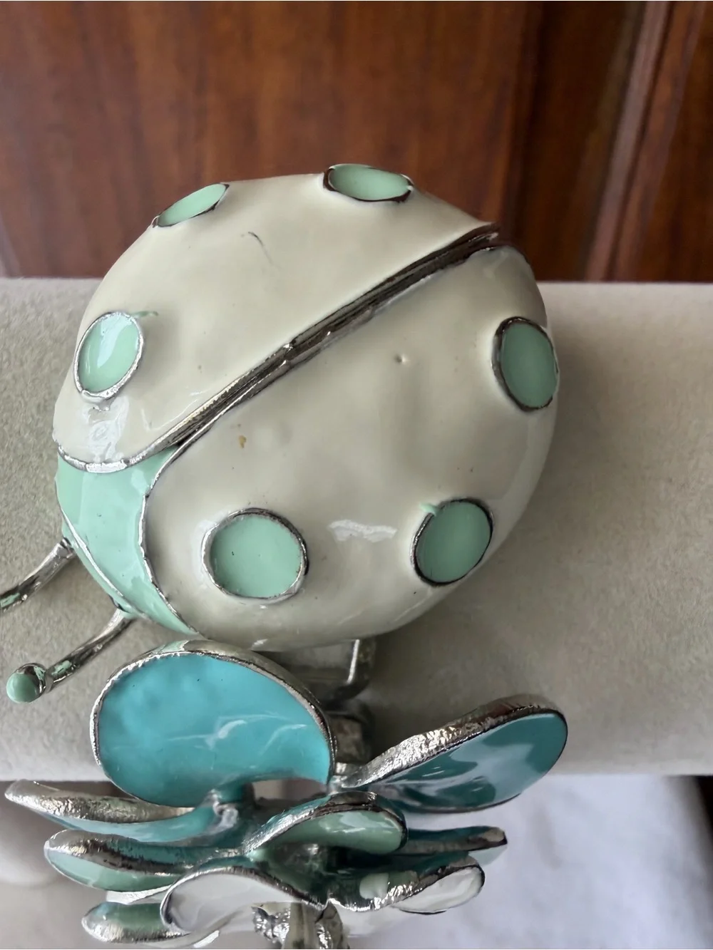 Statement Ladybug Flower Enamel Hinged Cuff Bracelet Rhinestone